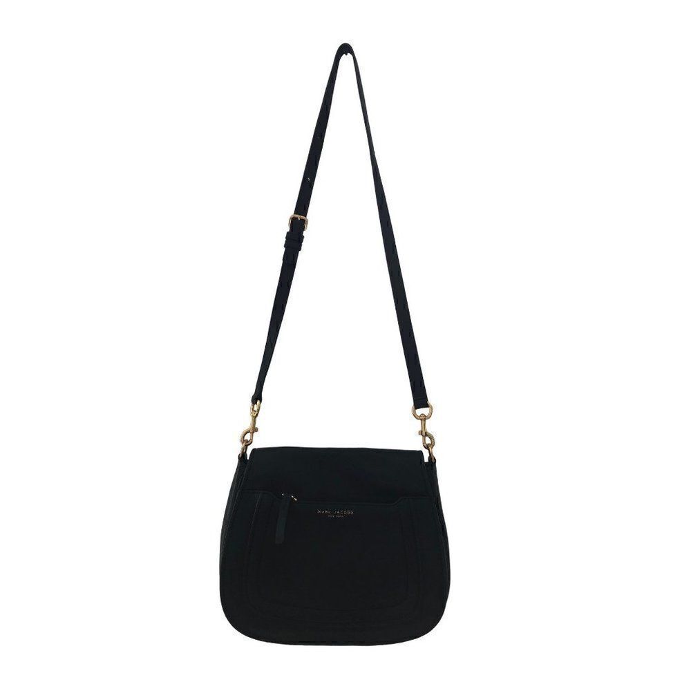 MARC JACOBS Empire City Crossbody Messendger Handbag Leather Black Purse